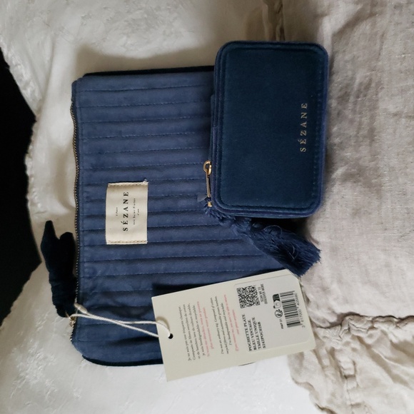 Sezane Flat Pouch Vintage Blue - Picture 1 of 7